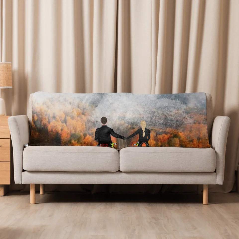 Personalized Landscape Blanket for Couples – Custom Photo or Design Throw for Two