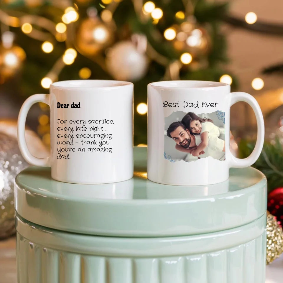 Mug Render for dad Christmas gift
Personalized photo mug for dad
Christmas gift for dad
Best Christmas gift for dad
Holiday photo mug for dad
Custom photo mug for Christmas

