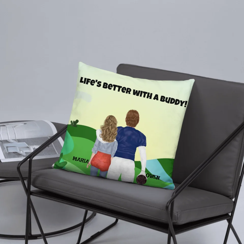 Custom Football Clipart Throw Pillow – Personalized Sports-Themed Gift for Fans and Players