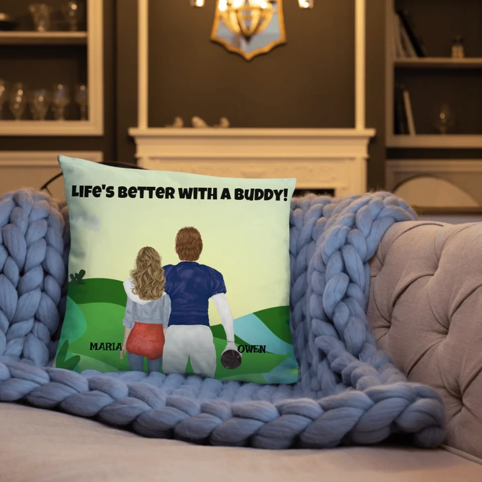 Custom Football Clipart Throw Pillow – Personalized Sports-Themed Gift for Fans and Players