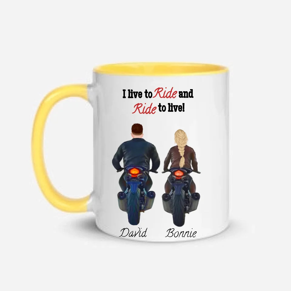 Custom Bikers Mug with Clipart – Personalized Coffee Mug for Motorcycle LoversCustom bikers mug