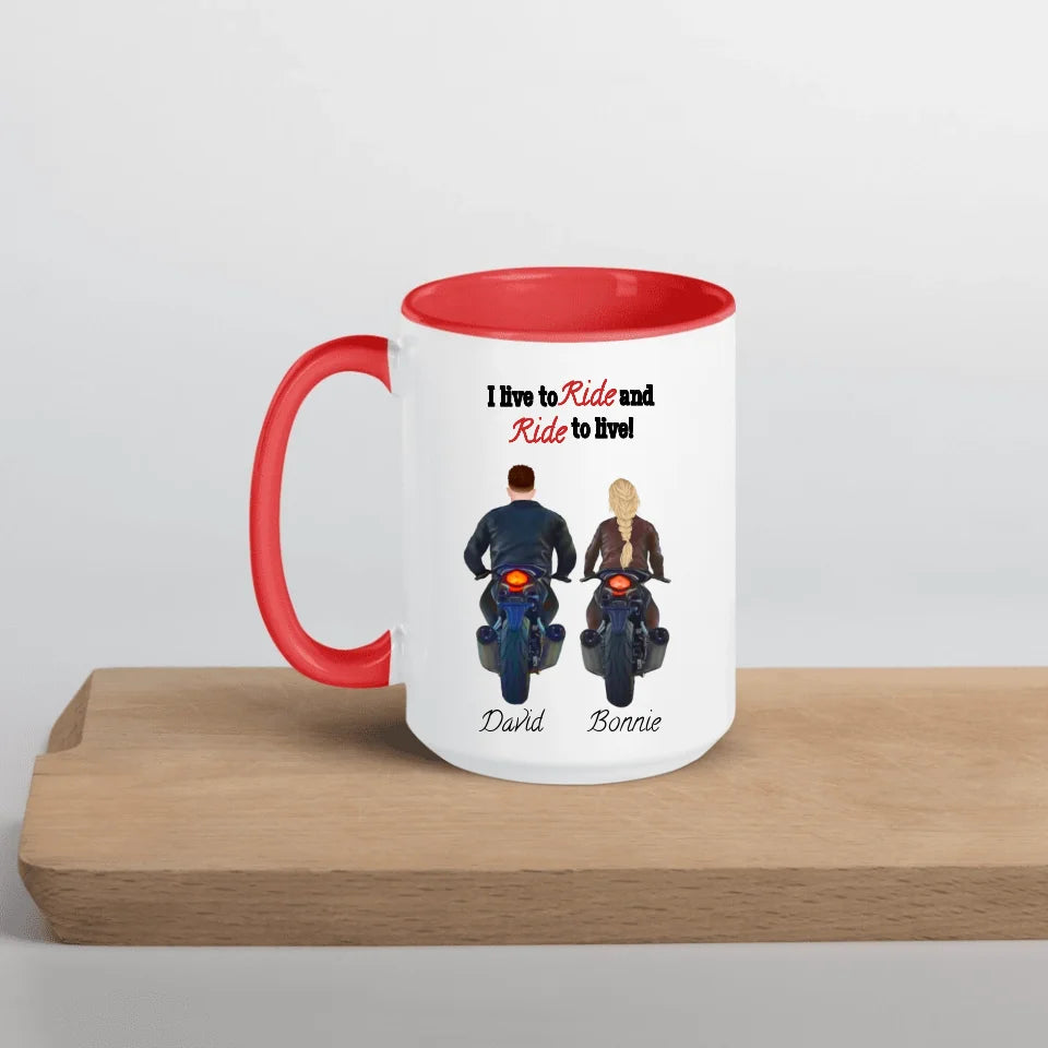 Custom Bikers Mug with Clipart – Personalized Coffee Mug for Motorcycle LoversCustom bikers mug