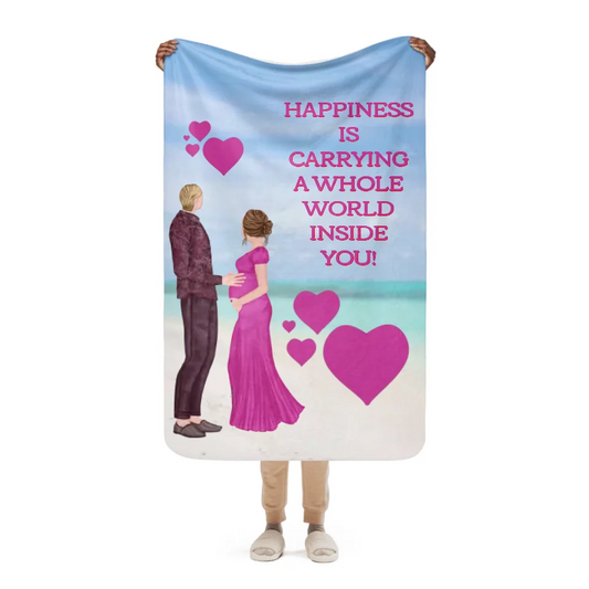 Sublimated Sherpa Blanket for Couples – Cozy Personalized Christmas Gift for Him and Her