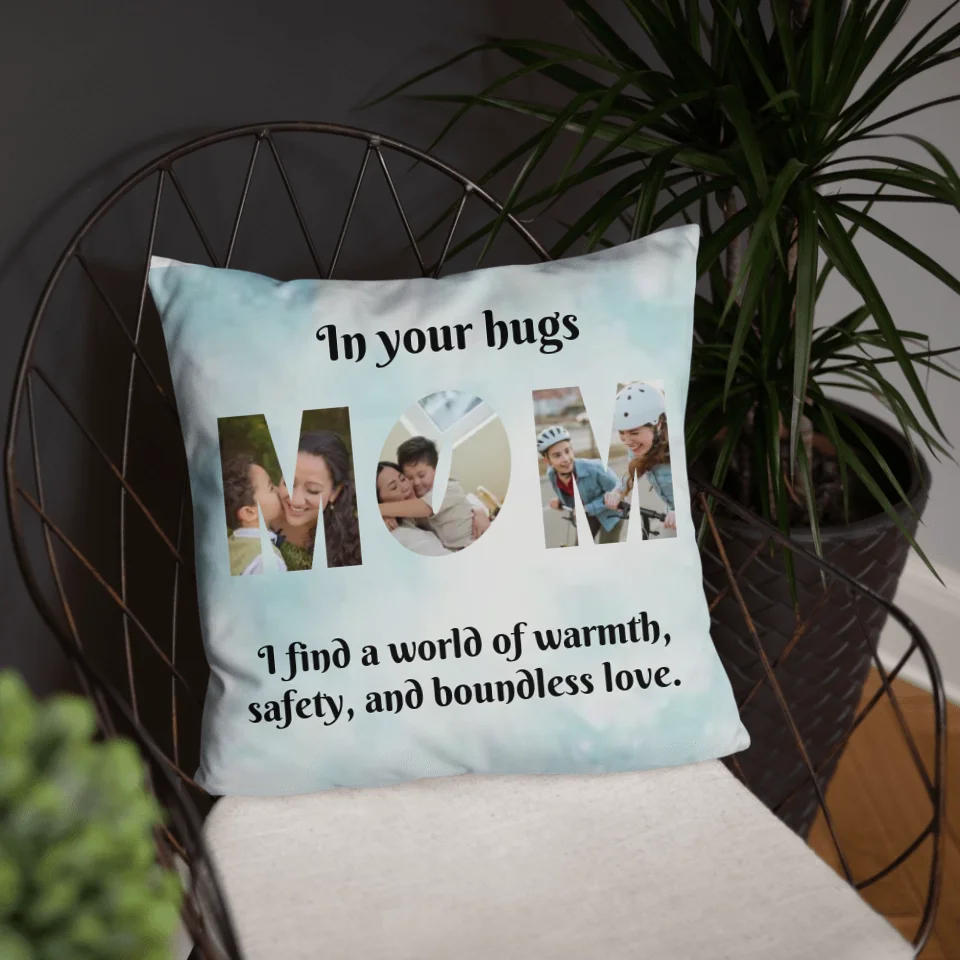 Custom Throw Pillow for Mom – Personalized Photo Upload Pillow for Mother’s Day or Special Occasions