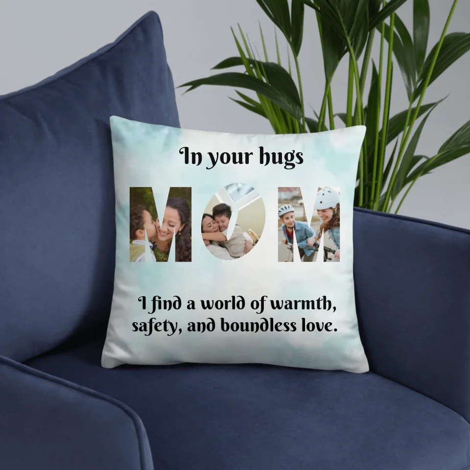 Custom Throw Pillow for Mom – Personalized Photo Upload Pillow for Mother’s Day or Special Occasions