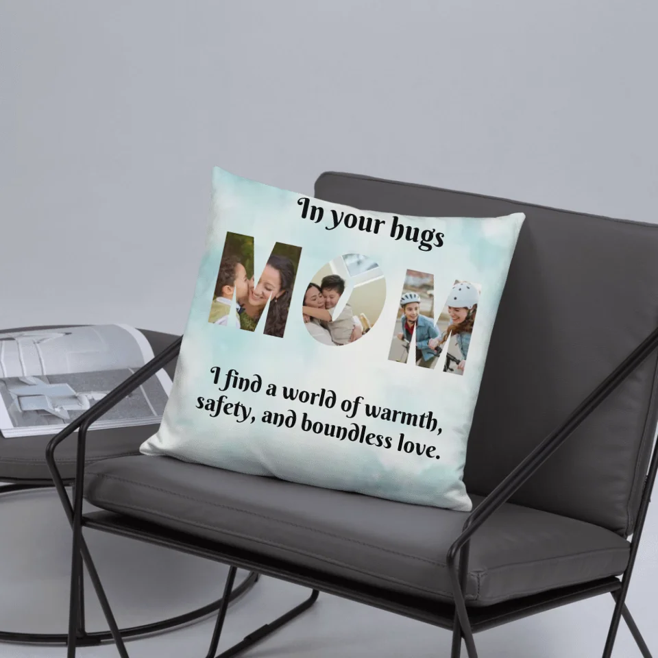 Custom Throw Pillow for Mom – Personalized Photo Upload Pillow for Mother’s Day or Special Occasions