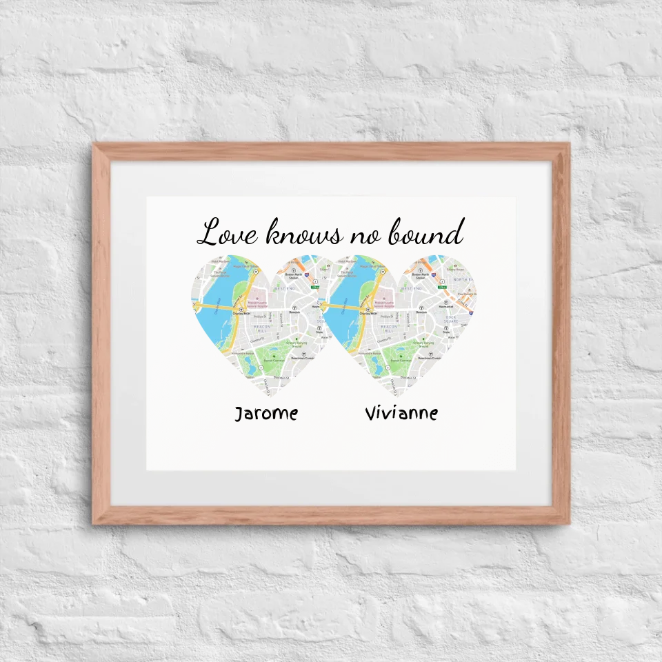 "Love Knows No Bounds" Frame – Personalized Custom Gift for Couples or Loved Ones