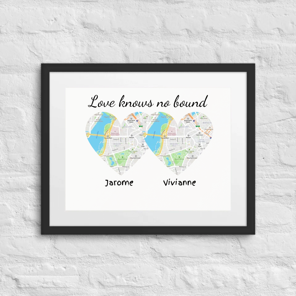 "Love Knows No Bounds" Frame – Personalized Custom Gift for Couples or Loved Ones