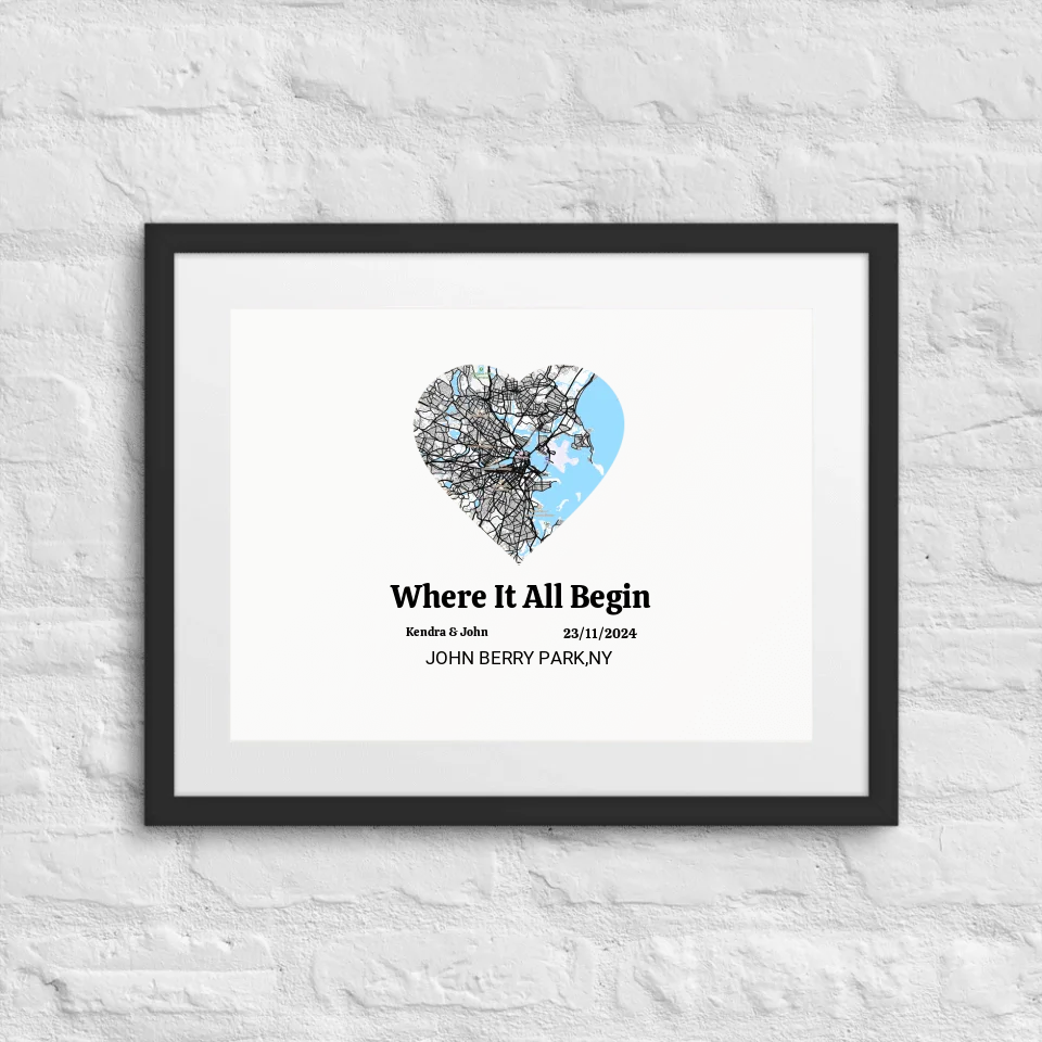 Where It All Began Frame – Personalized Custom Map Keepsake Frame