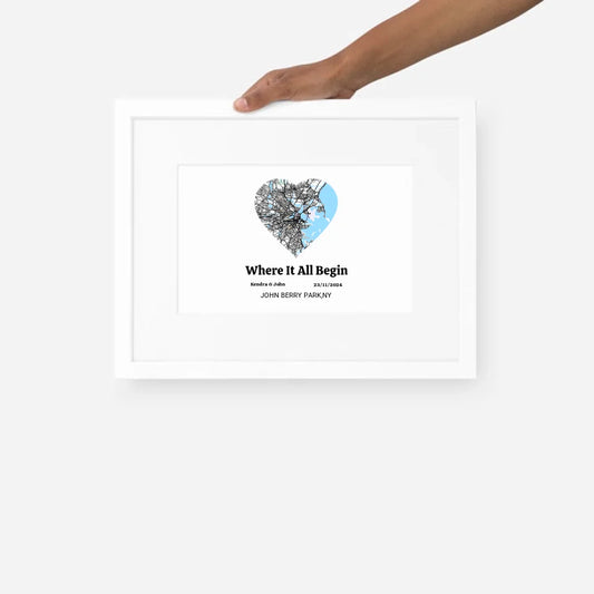 Where It All Began Frame – Personalized Custom Map Keepsake Frame