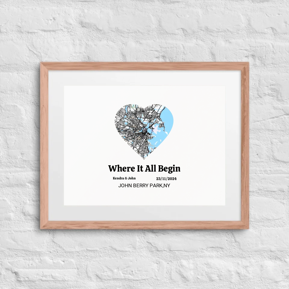 Where It All Began Frame – Personalized Custom Map Keepsake Frame
