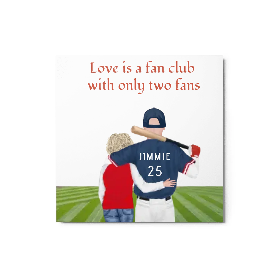 Personalized Baseball Frame Metal Sign – Custom Friends Decor