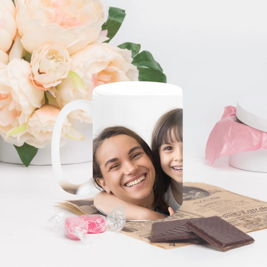 All  over print custom photo upload on white ceramic mug