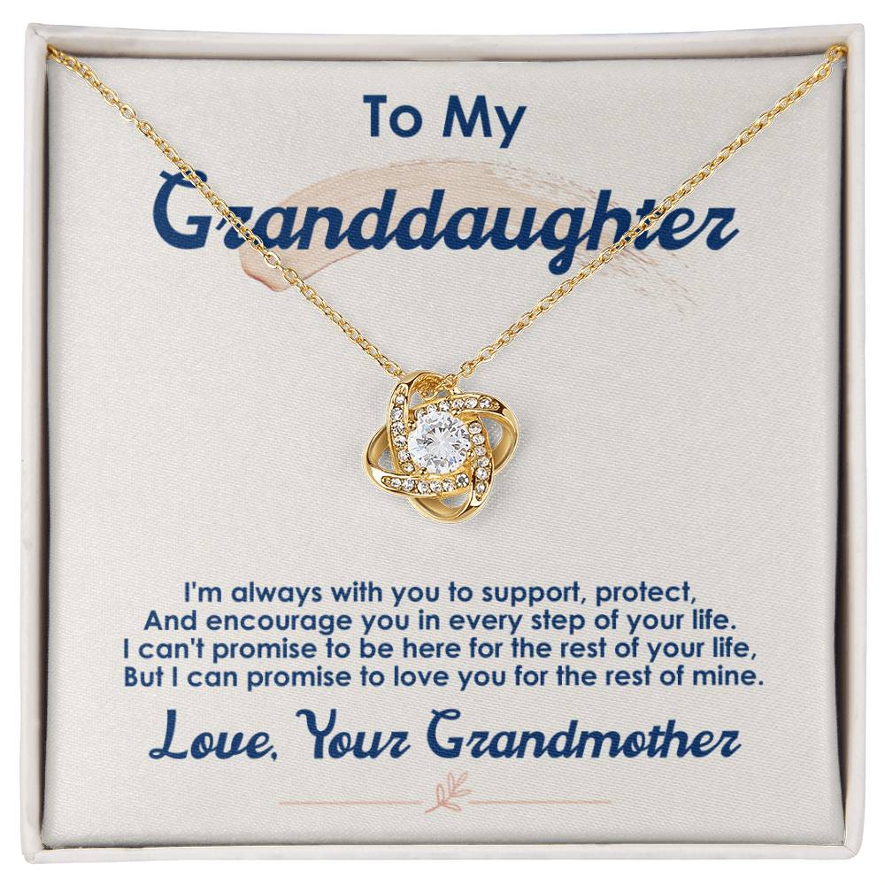 To My Granddaughter Necklace – "I Love You For The Rest Of My Life" Christmas Jewelry Gift with Loving Message