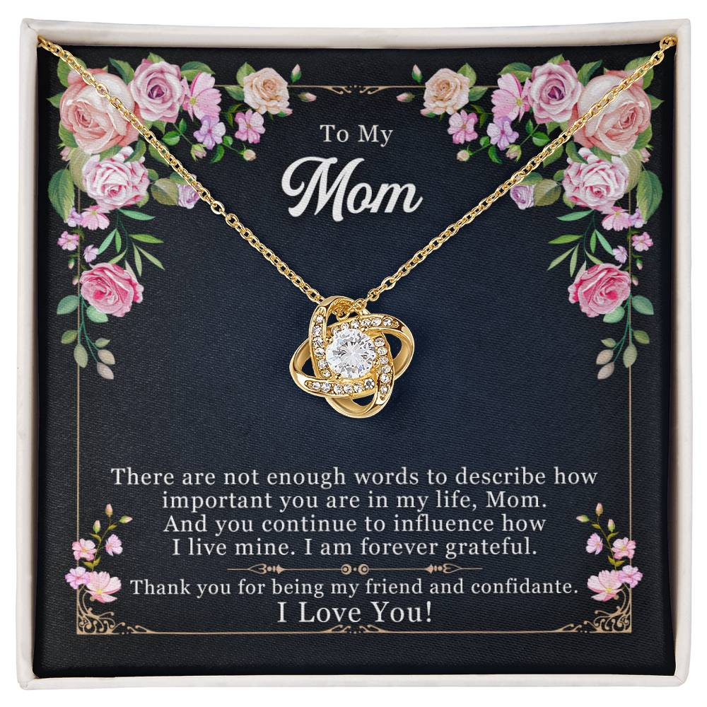 To My Mom Necklace – "Thank You for Being My Friend" Heartwarming Jewelry Gift for Christmas