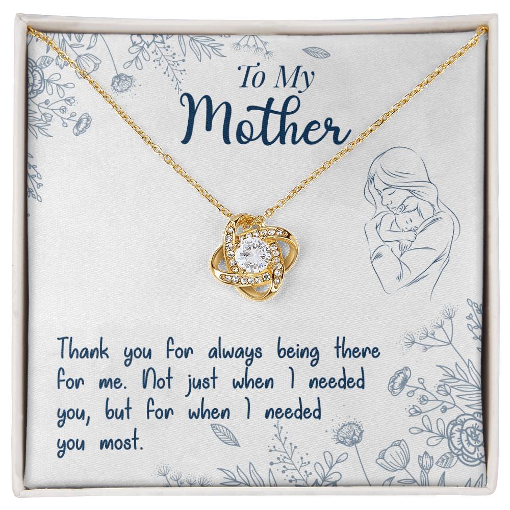 To My Mother Necklace – "Thank You for Always Being There" Meaningful Jewelry Gift for Christmas