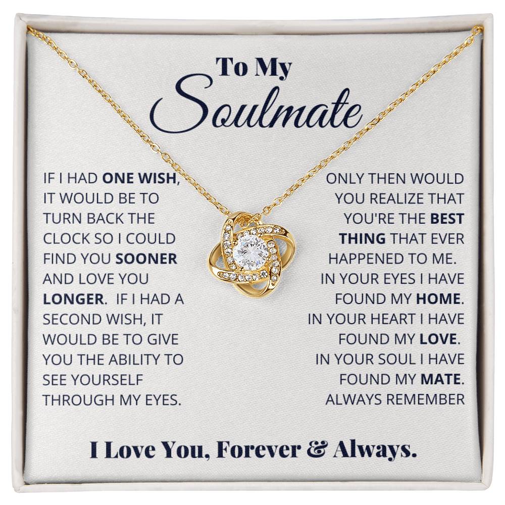 To My Soulmate Necklace – "I Love You, Forever & Always" Romantic Jewelry Gift for Christmas