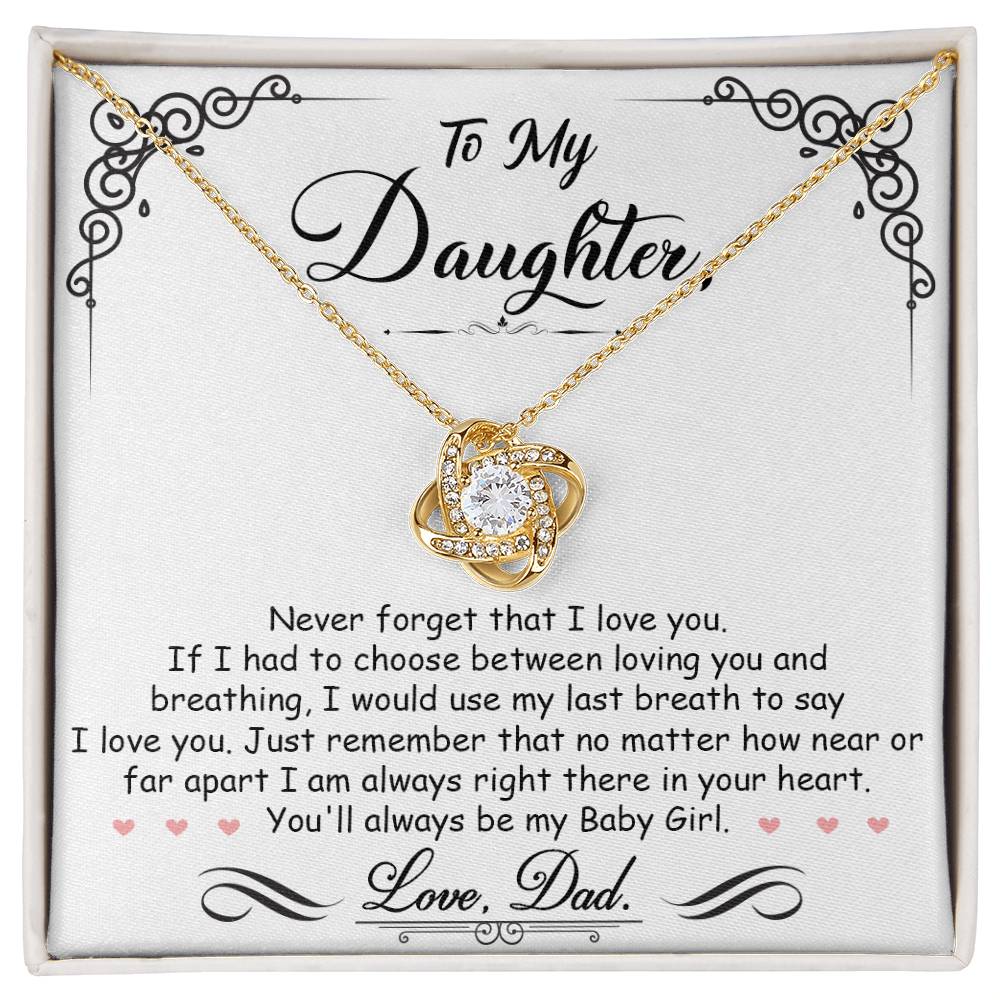 To My Daughter Necklace – "I’m Always Right Here In Your Heart" Loving Jewelry Gift with Special Message