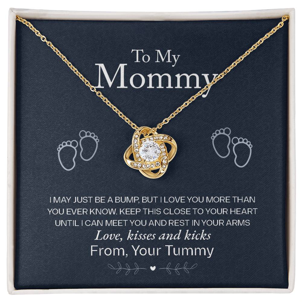 To My Mommy Necklace – "Love From Your Tummy" Heartfelt Jewelry Gift for New Moms This Christmas