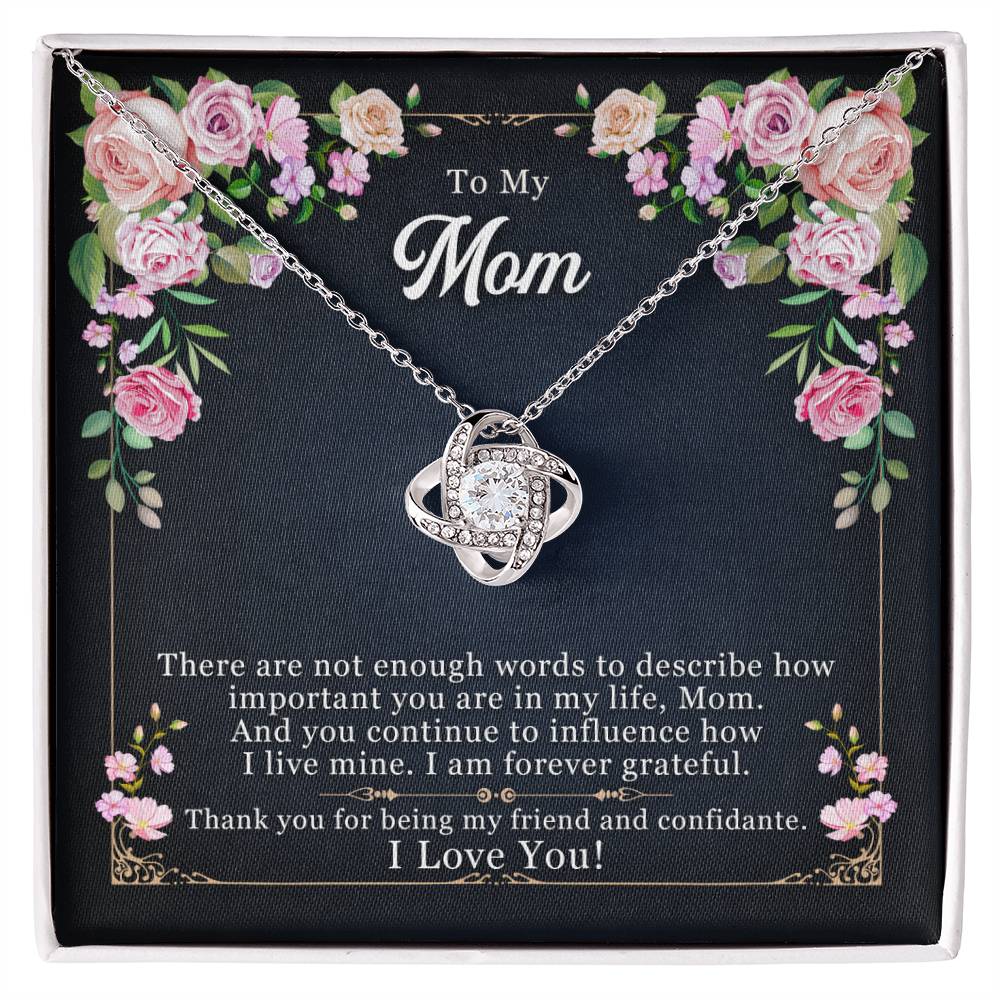 To My Mom Necklace – "Thank You for Being My Friend" Heartwarming Jewelry Gift for Christmas