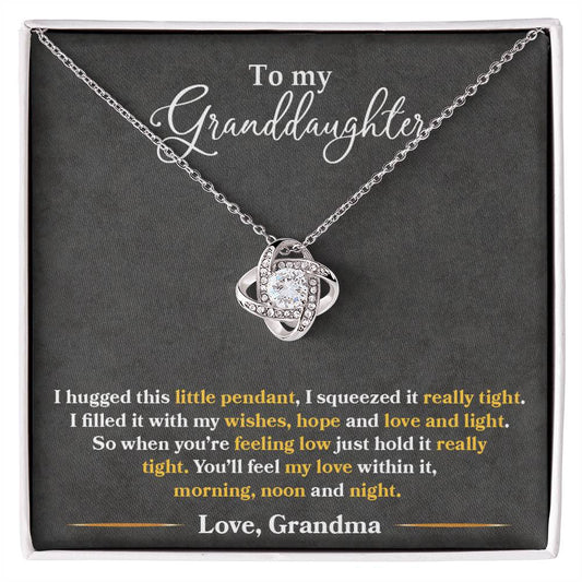 To My Granddaughter Necklace – "You’ll Feel My Love Within This" Christmas Jewelry Gift