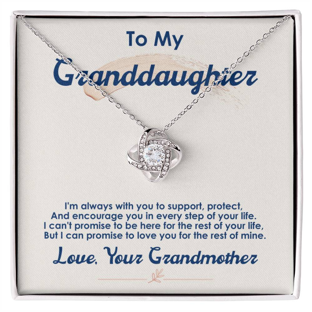 To My Granddaughter Necklace – "I Love You For The Rest Of My Life" Christmas Jewelry Gift with Loving Message