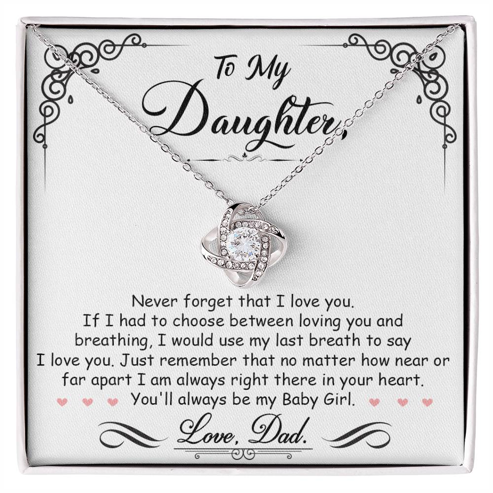 To My Daughter Necklace – "I’m Always Right Here In Your Heart" Loving Jewelry Gift with Special Message