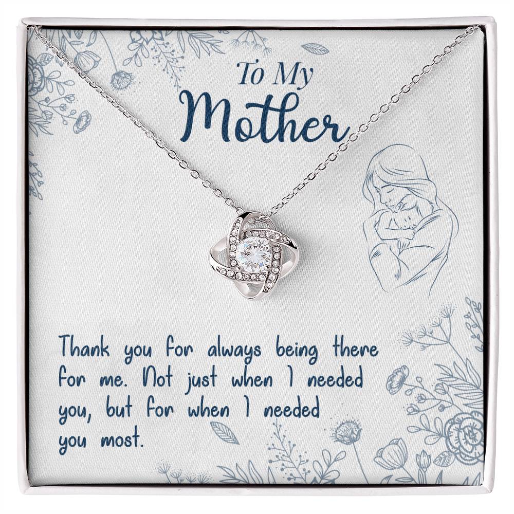 To My Mother Necklace – "Thank You for Always Being There" Meaningful Jewelry Gift for Christmas