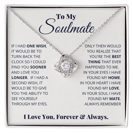 To My Soulmate Necklace – "I Love You, Forever & Always" Romantic Jewelry Gift for Christmas