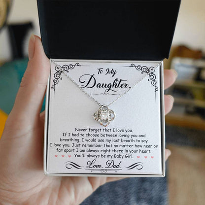 To My Daughter Necklace – "I’m Always Right Here In Your Heart" Loving Jewelry Gift with Special Message