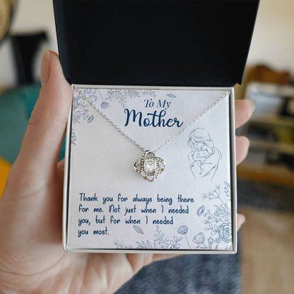 To My Mother Necklace – "Thank You for Always Being There" Meaningful Jewelry Gift for Christmas