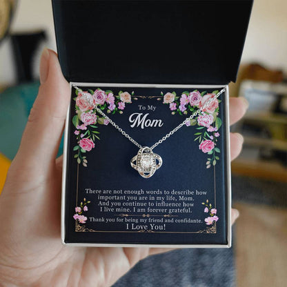 To My Mom Necklace – "Thank You for Being My Friend" Heartwarming Jewelry Gift for Christmas