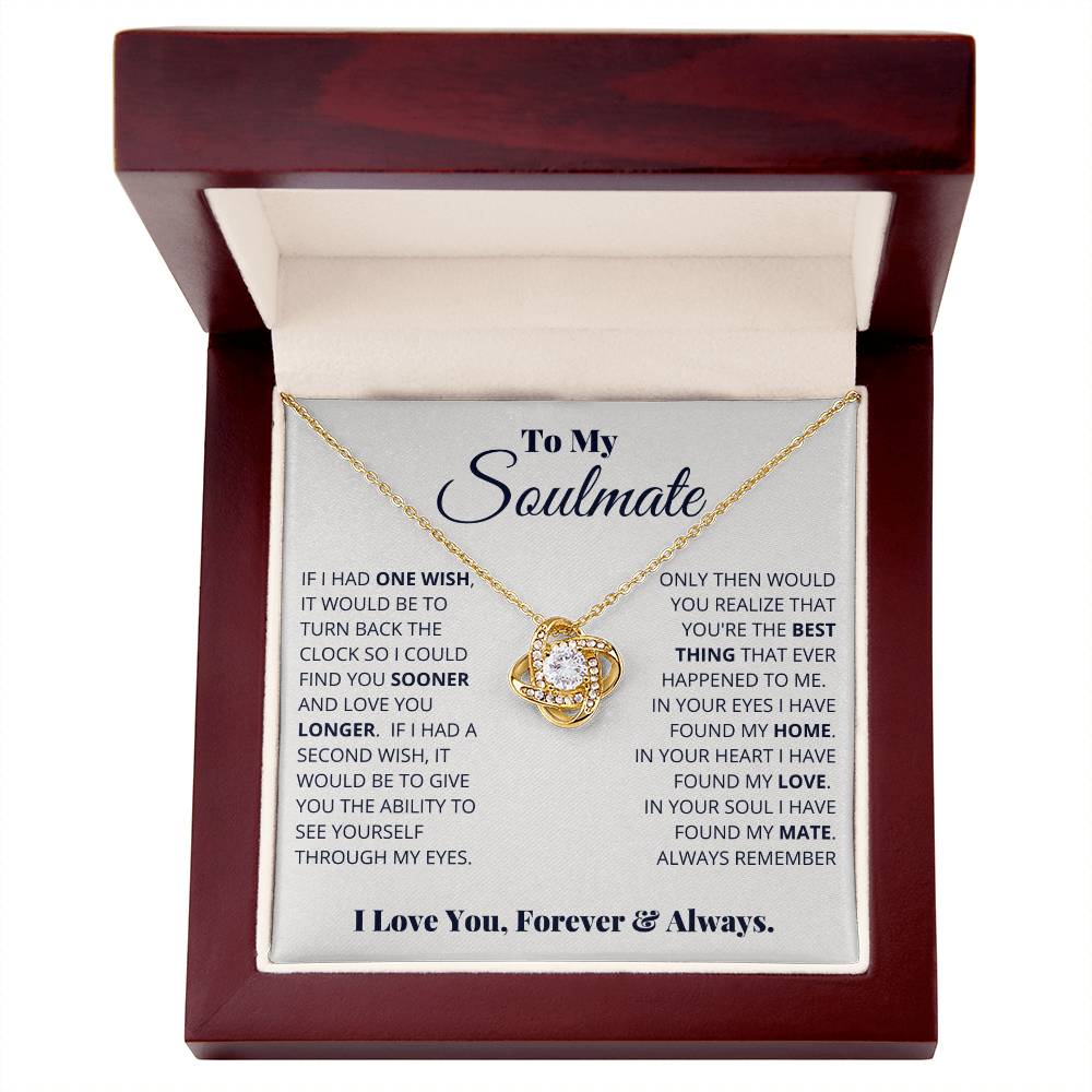 To My Soulmate Necklace – "I Love You, Forever & Always" Romantic Jewelry Gift for Christmas