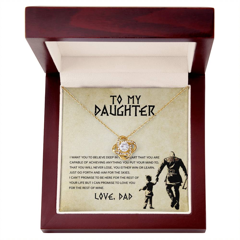 To My Daughter Necklace – "You Will Never Lose" Jewelry Gift with Inspirational Message for Christmas