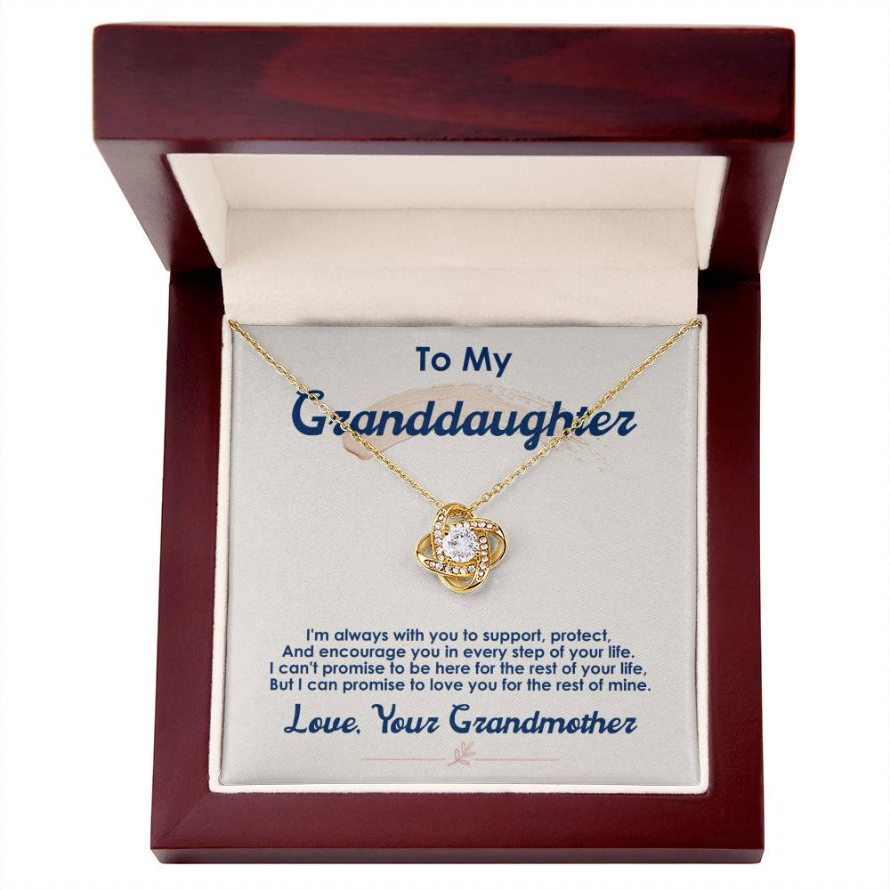 To My Granddaughter Necklace – "I Love You For The Rest Of My Life" Christmas Jewelry Gift with Loving Message