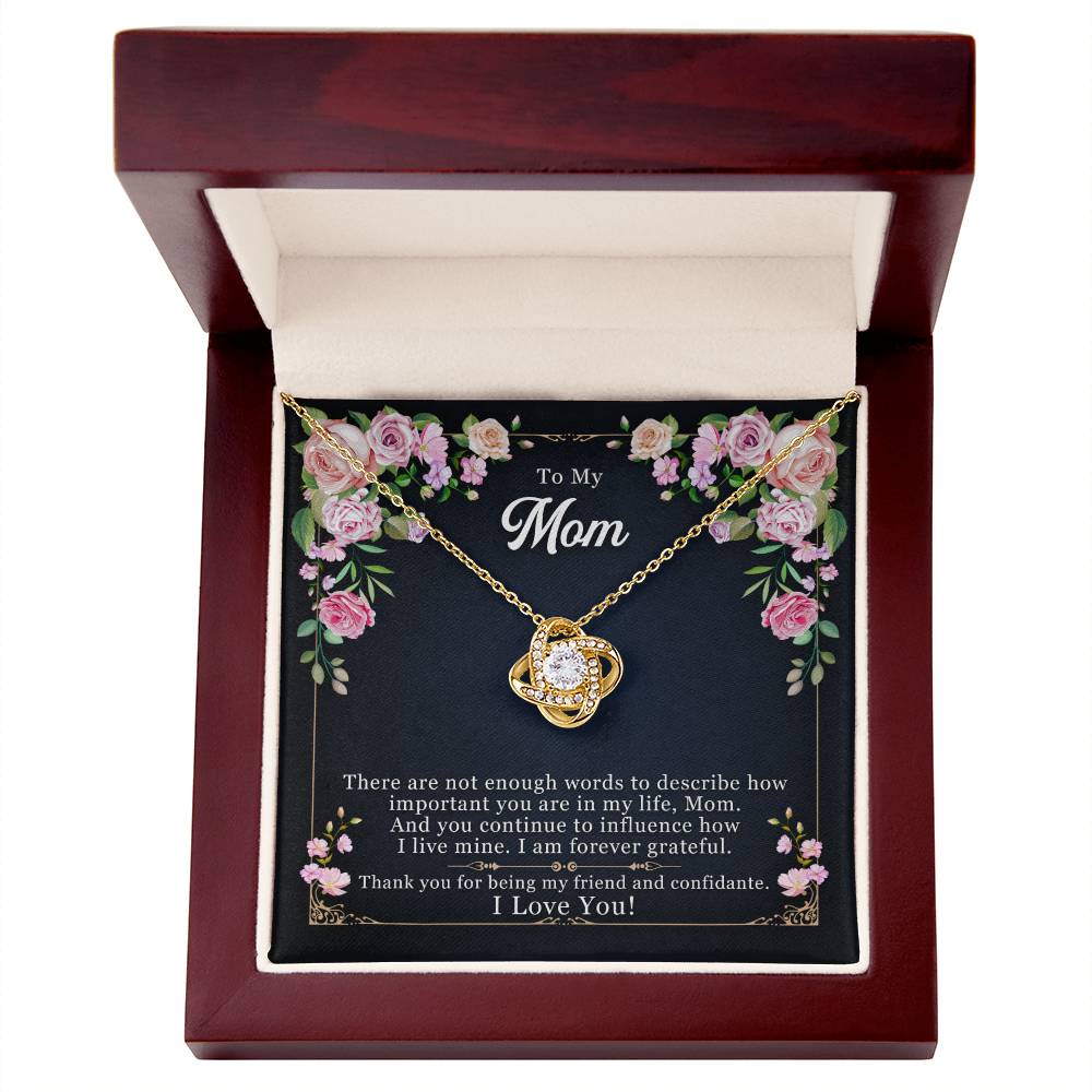 To My Mom Necklace – "Thank You for Being My Friend" Heartwarming Jewelry Gift for Christmas