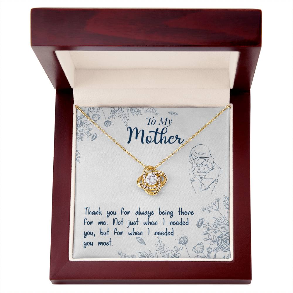 To My Mother Necklace – "Thank You for Always Being There" Meaningful Jewelry Gift for Christmas