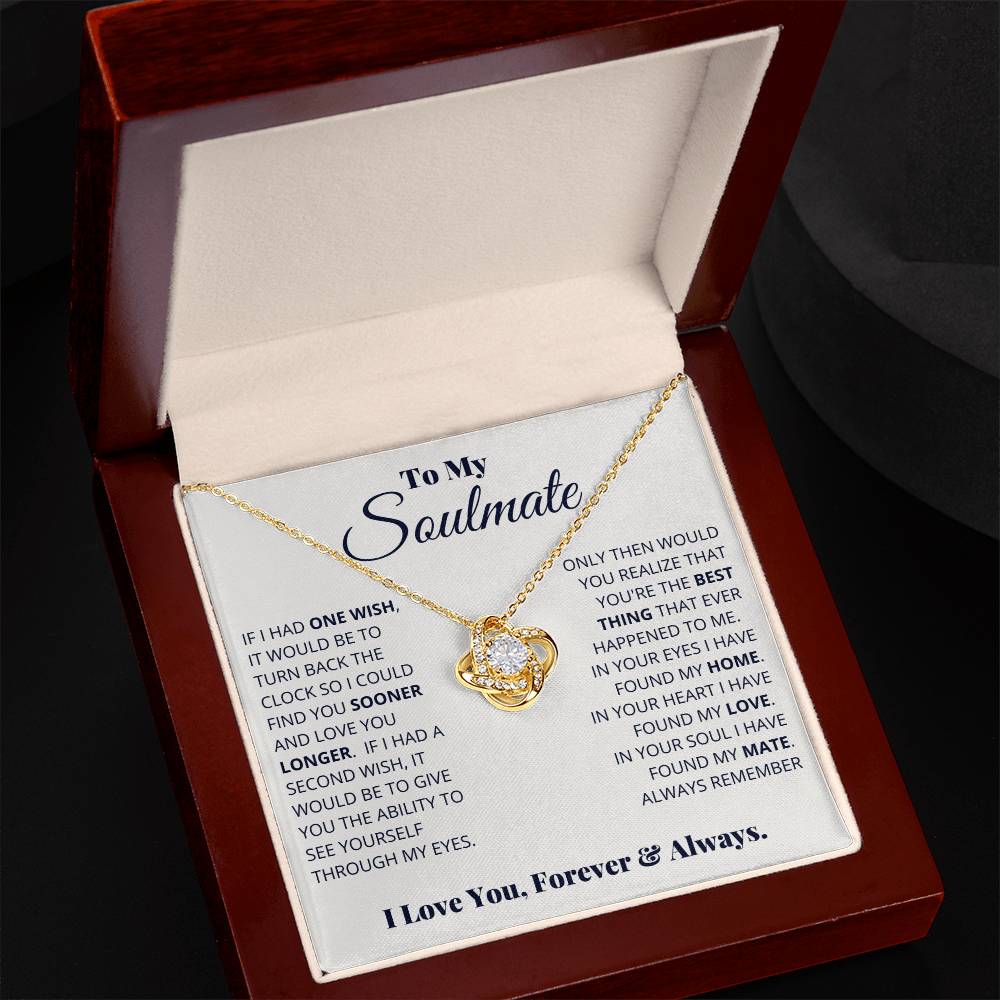 To My Soulmate Necklace – "I Love You, Forever & Always" Romantic Jewelry Gift for Christmas