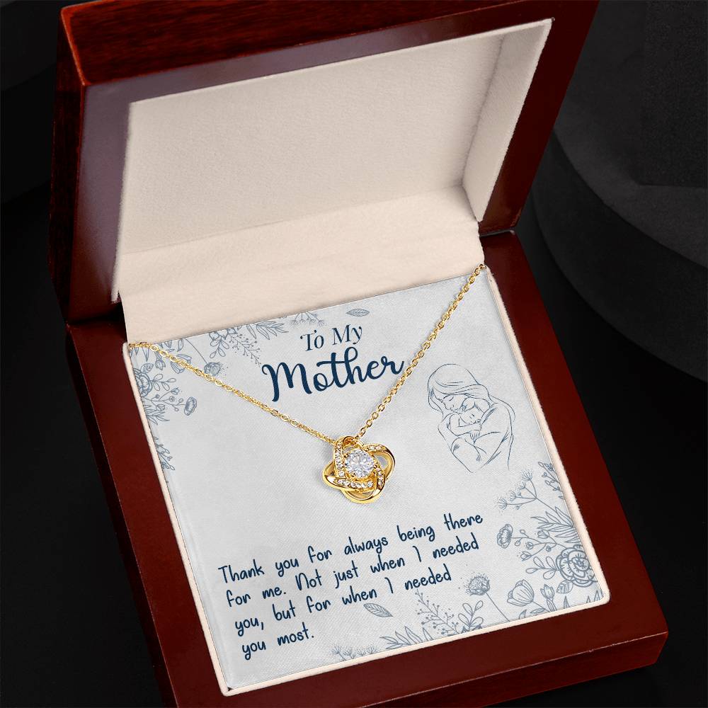 To My Mother Necklace – "Thank You for Always Being There" Meaningful Jewelry Gift for Christmas