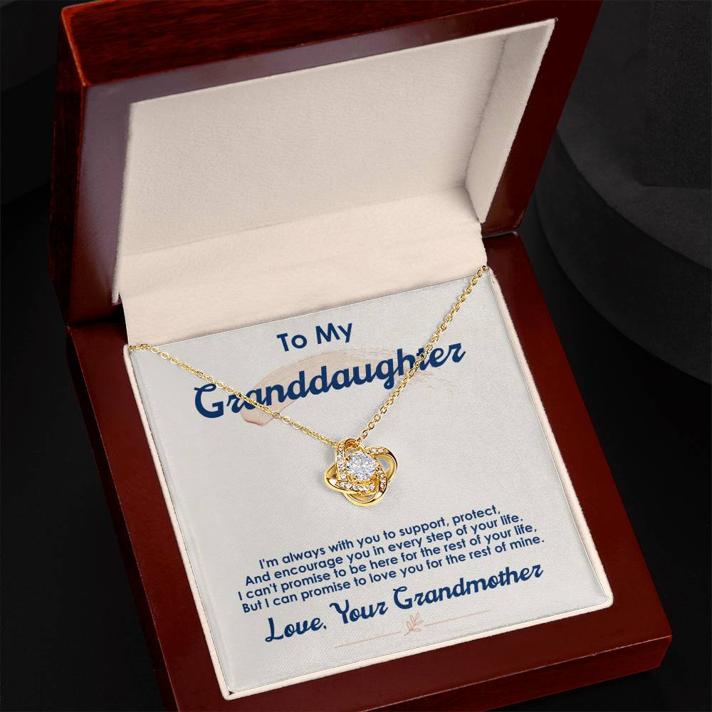 To My Granddaughter Necklace – "I Love You For The Rest Of My Life" Christmas Jewelry Gift with Loving Message