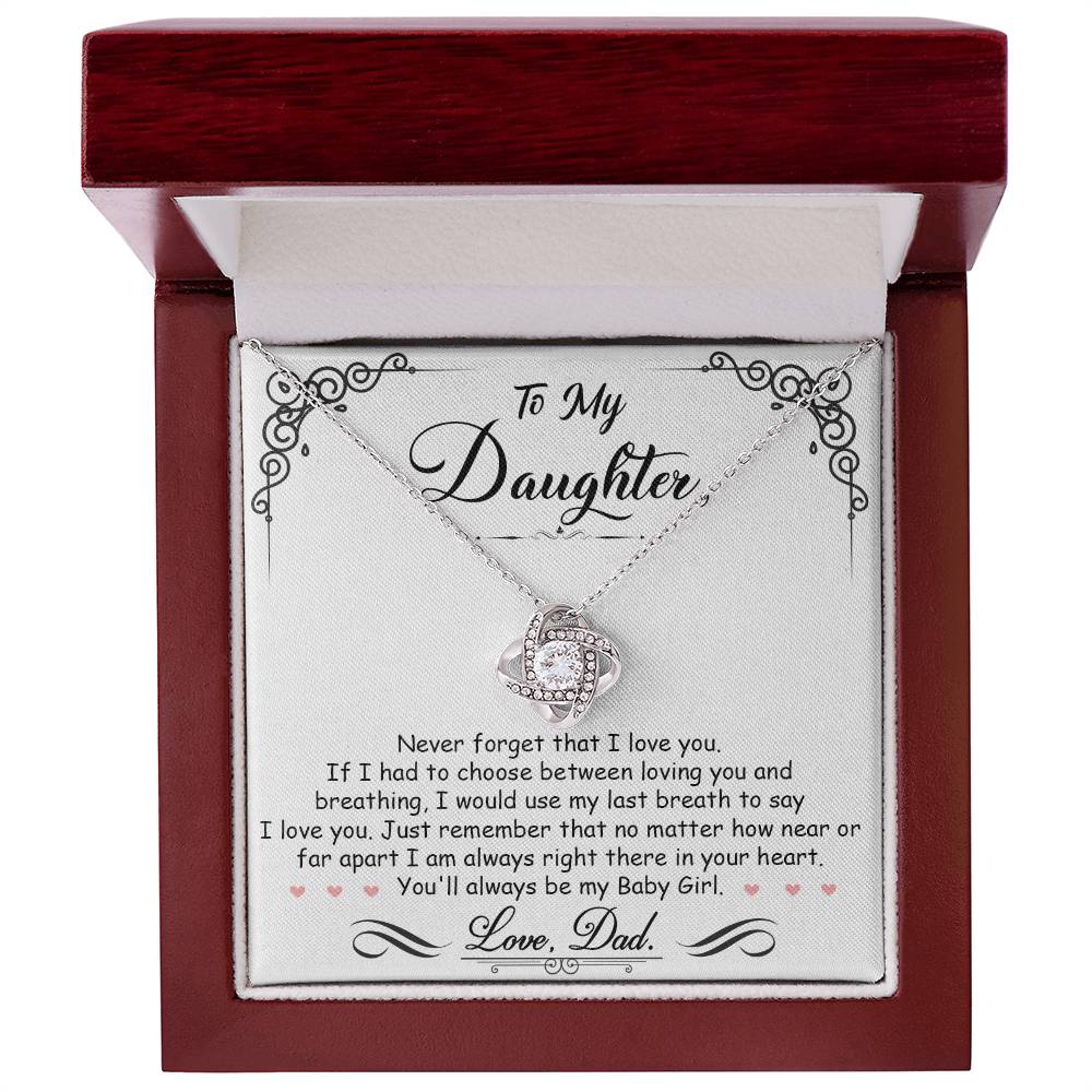 To My Daughter Necklace – "I’m Always Right Here In Your Heart" Loving Jewelry Gift with Special Message