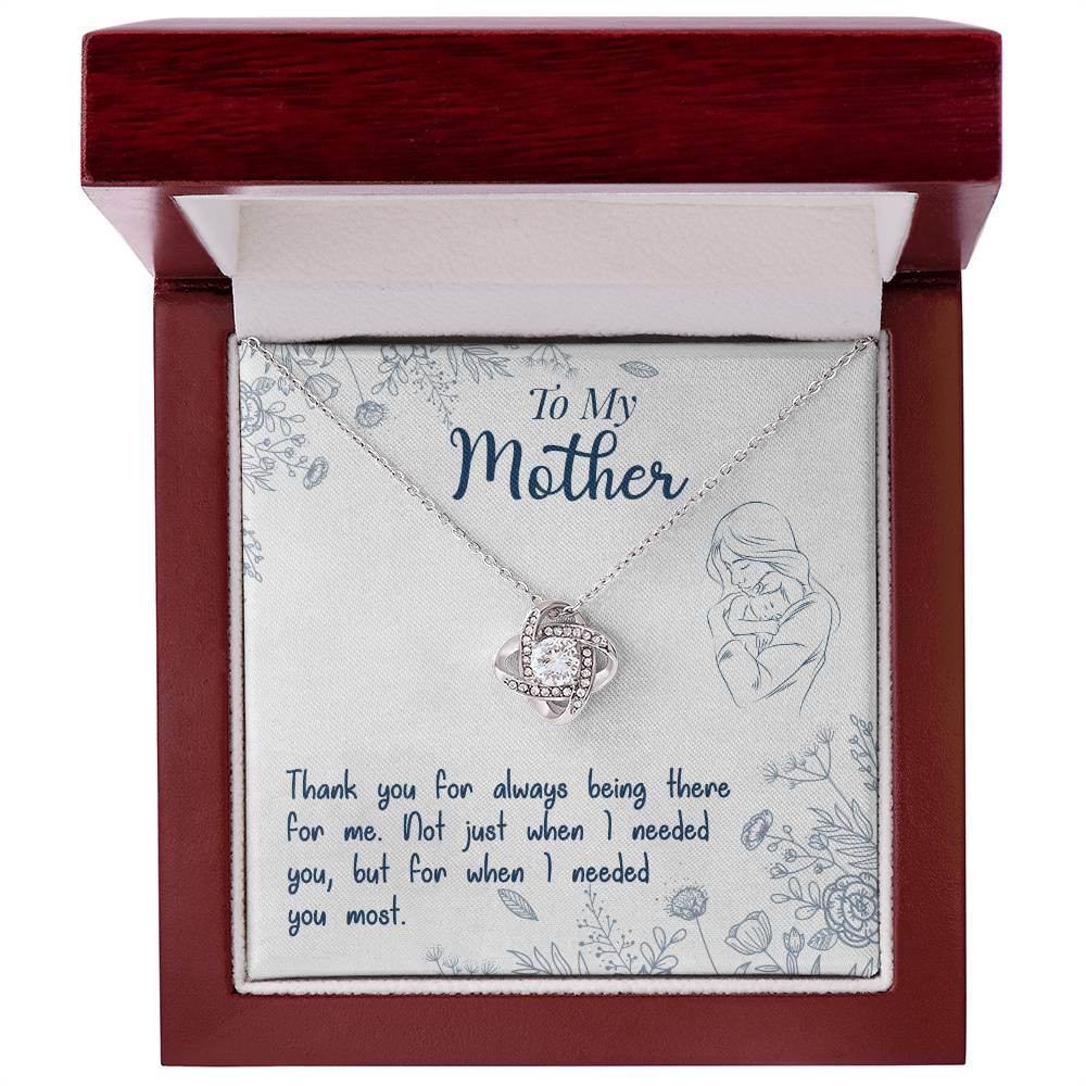 To My Mother Necklace – "Thank You for Always Being There" Meaningful Jewelry Gift for Christmas