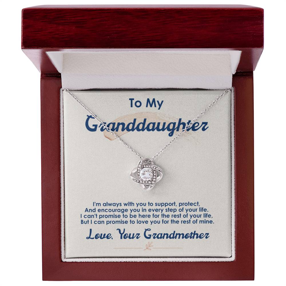 To My Granddaughter Necklace – "I Love You For The Rest Of My Life" Christmas Jewelry Gift with Loving Message