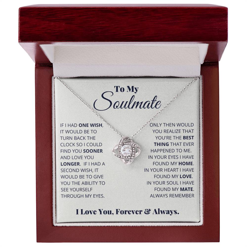 To My Soulmate Necklace – "I Love You, Forever & Always" Romantic Jewelry Gift for Christmas