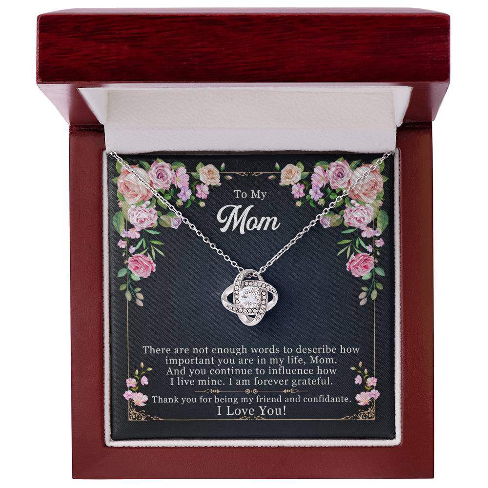 To My Mom Necklace – "Thank You for Being My Friend" Heartwarming Jewelry Gift for Christmas